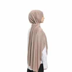Sandiger Lycra-Jersey-Hijab