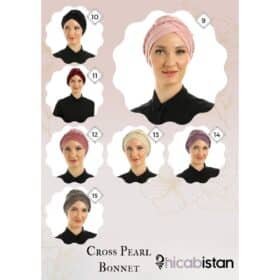 hijab bonnet perle croix