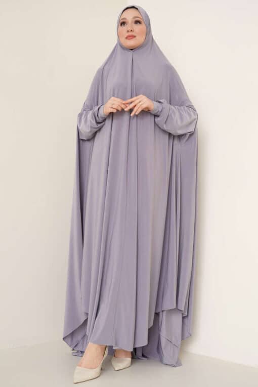 Lux Sandy Hijab Abaya Grau