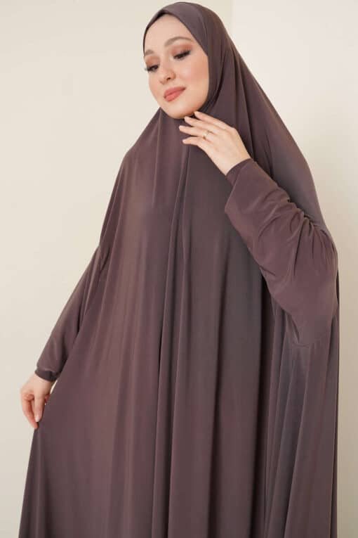 Lux Sandy Hijab Abaya Marron 2