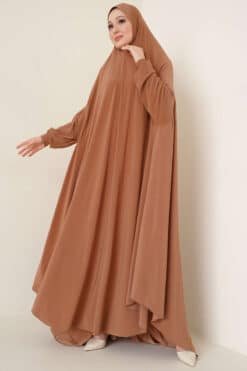 Lux Sandy Hijab Abaya Cammello