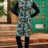 Amazon Leaf Patroon Hijab Burkini Zwart