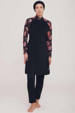 Hijab Burkini met kleurrijke bladpatronen 1