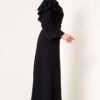 Frilly Shoulder Abaya Black 2