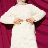 Lace Skirt Knit Two-Piece Set Stone wholesale clothing set view 2 - Hicabistan Turkey factory