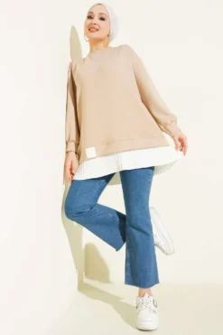 Vista alternativa di Pleated Tunic Beige