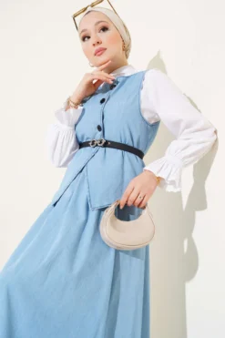 Alternative view of Cross Button Belted Denim Set