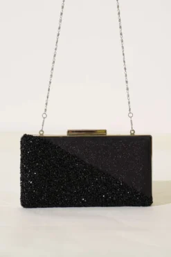 Alternative view of Cross Stone Rectangle Evening Bag Black