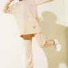 Emblem Detail Two-Piece Set Beige