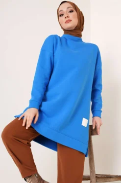 Embroidered Three-Piece Tunic Indigo