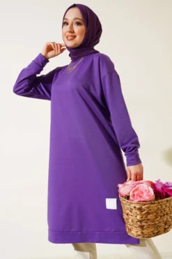 Alternative view of Embroidered Long Tunic Purple