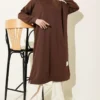 Emblem Long Basic Tunic Brown