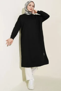 Emblem Long Basic Tunic Black