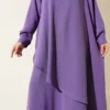Asymmetrical Cut Ayrobin Two-Piece Set Lilac all'ingrosso clothing set view 4 - Hicabistan fabbrica Turchia