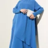 Asymmetrical Cut Ayrobin Two-Piece Set Blue wholesale clothing set view 2 - Hicabistan Turkey factory