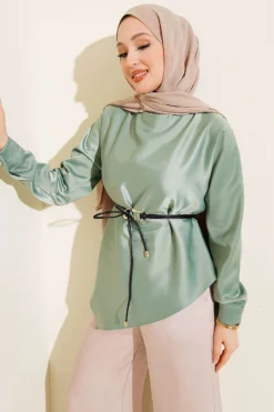 Asymmetrical Satin Tunic