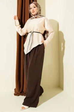 Alternative Ansicht von Asymmetrical Satin Tunic Beige