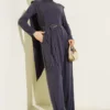 Asymmetrical Panelled Belted Sandy Two-Piece Set en gros clothing set - Hicabistan usine Turquie