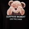 Bear Print Three-Piece Set Black al por mayor clothing set view 4 - Hicabistan fábrica Turquía