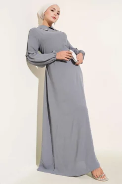 Gathered Sleeve Dress al por mayor dress - Hicabistan fábrica Turquía