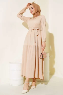 Alternative view of Ruffled Layered Dress Beige