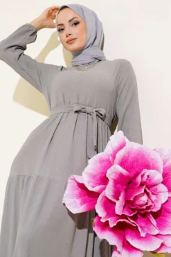Alternative view of Ruffled Layered Dress Grey