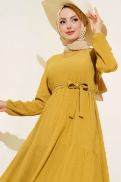 Alternative view of Ruffled Layered Dress Mustard