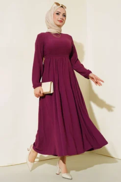 Ruffled Layered Dress Plum