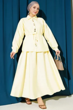 Gathered Detail Parachute Two-Piece Set Yellow