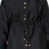 Gathered Detail Parachute Two-Piece Set Black al por mayor clothing set view 4 - Hicabistan fábrica Turquía