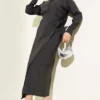 Tie Detail Skirted Tencel Two-Piece Set Anthracite wholesale clothing set - Hicabistan Turkey factory