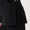 Fisherman Neck Ribbed Belted Two-Piece Set Black wholesale clothing set view 4 - Hicabistan Turkey factory