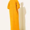 Balloon Sleeve Knit Dress Mustard wholesale dress view 3 - Hicabistan Turkey factory