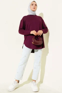 Vista alternativa di Basic Seamless Tunic Plum