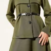Buttoned Baby Collar Skirt Set Khaki Großhandel clothing set view 4 - Hicabistan Türkei Fabrik