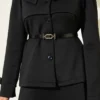 Buttoned Baby Collar Skirt Set Black Großhandel clothing set view 4 - Hicabistan Türkei Fabrik