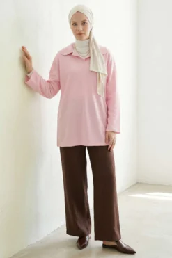 Vista alternativa di Collar Detail Tunic Pink