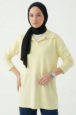 Collar Detail Tunic Yellow