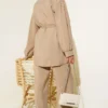 Baby Collar Tie Waist Two-Piece Set Mink wholesale clothing set view 3 - Hicabistan Turkey factory