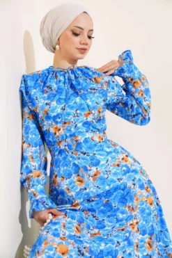 Alternative view of Bebe Collar Belted Dress Blue