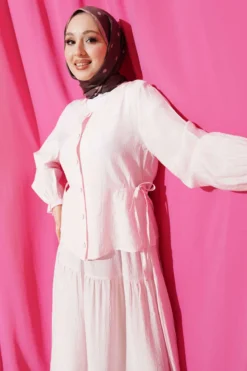 Alternative view of Belted Skirt Set Pink