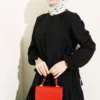 Belted Skirt Set Black wholesale clothing set view 2 - Hicabistan Turkey factory