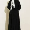 Belted Skirt Set Black wholesale clothing set view 3 - Hicabistan Turkey factory