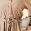 Belted Stone Button Tunic Set Stone all'ingrosso clothing set view 4 - Hicabistan fabbrica Turchia