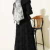 Elastic Waist Baby Collar Embroidered Skirt Set Black wholesale clothing set view 3 - Hicabistan Turkey factory