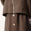 Button Detail Dress Set with Elastic Waistband Brown groothandel clothing set view 4 - Hicabistan Turkije fabriek