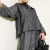 Belted Zippered Jumper Dress Set Großhandel clothing set view 2 - Hicabistan Türkei Fabrik