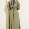 Elastic Waist Zipper Tencel Dress en gros dress view 3 - Hicabistan usine Turquie
