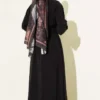 Elastic Waist Zipper Tencel Dress Black Großhandel dress view 3 - Hicabistan Türkei Fabrik