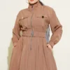 Elastic Waist Zipper Tencel Dress Mink Großhandel dress view 2 - Hicabistan Türkei Fabrik